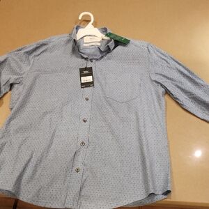 WRK Men's Dotted Blue Casual Shirt